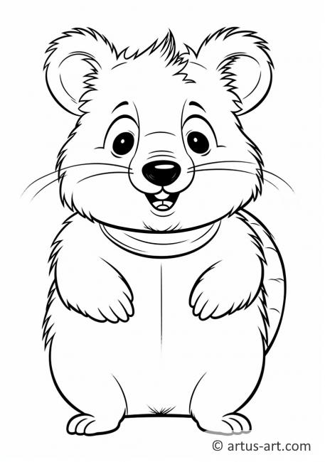 Cute Quokka Coloring Page For Kids